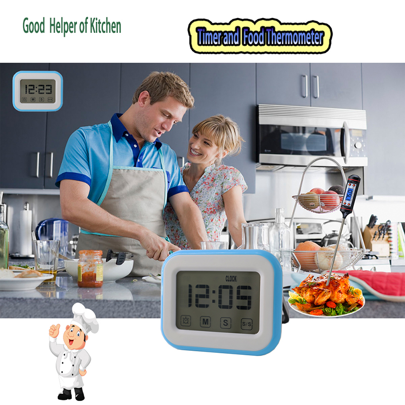 標準品質のキッチンタッチスクリーンデジタルタイマー目覚まし時計料理ツール